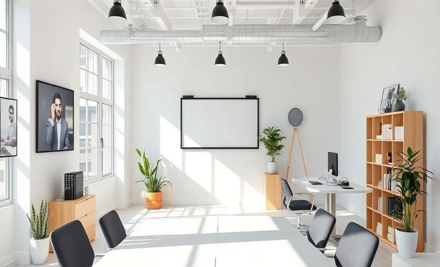 modern office with social media strategy